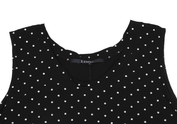 LIMI feu Rayon Dot Foil Print Sleeveless Blouse Black Size S