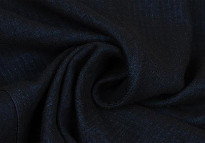 Y's Wool Blend Double Breasted Long Jacket Navy Size M