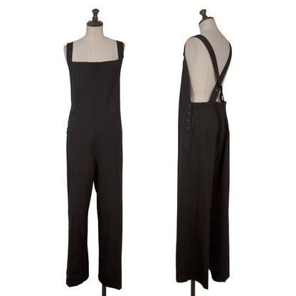 Y's Black Wool Gabardine Jumpsuit Size M