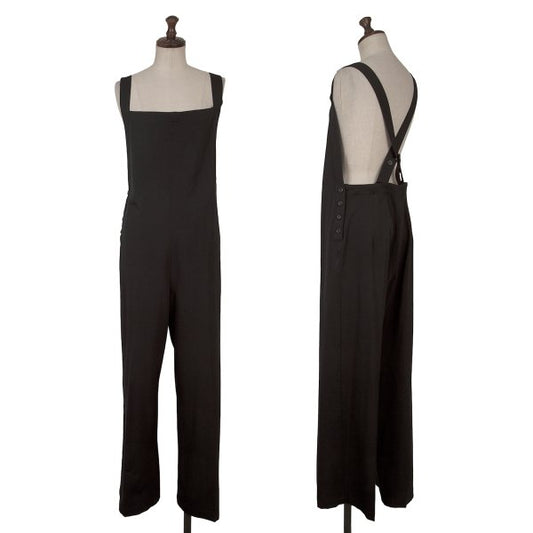 Y's Black Wool Gabardine Jumpsuit Size M