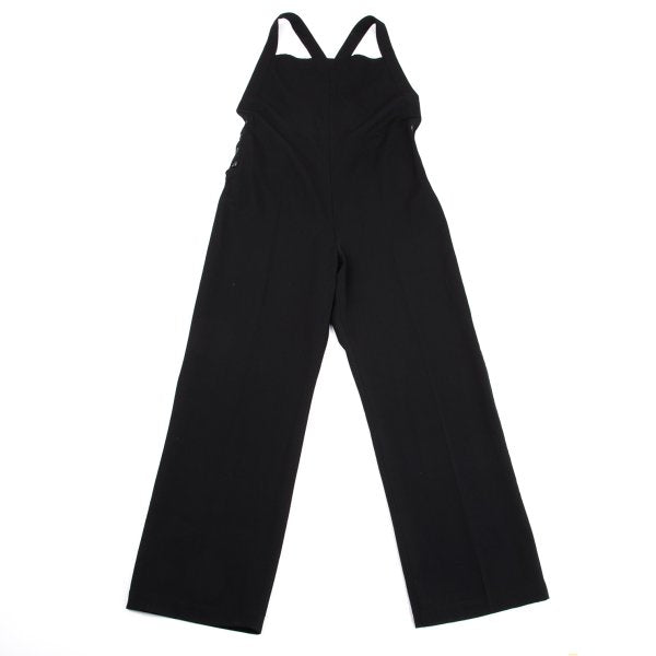 Y's Black Wool Gabardine Jumpsuit Size M
