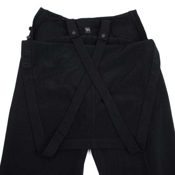 Y's Black Wool Gabardine Jumpsuit Size M