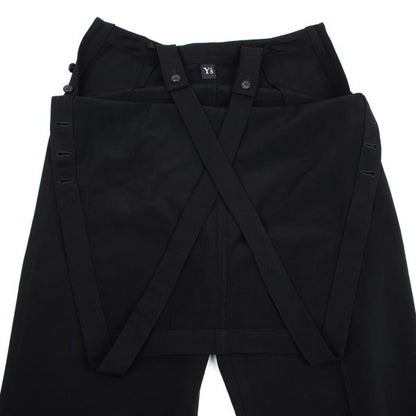 Y's Black Wool Gabardine Jumpsuit Size M