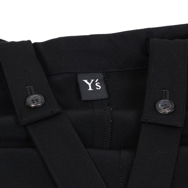 Y's Black Wool Gabardine Jumpsuit Size M