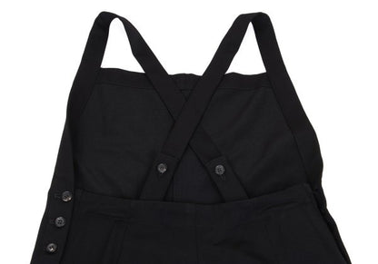 Y's Black Wool Gabardine Jumpsuit Size M