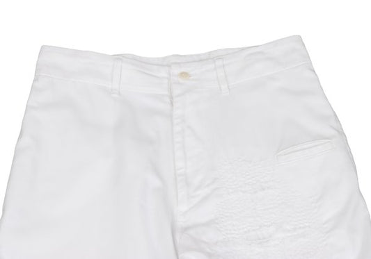 Y's Cotton Stitch Distressed Tapered Pants White Size 1