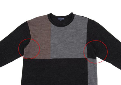 COMME des GARCONS HOMME Gray Color Block Knit Size S