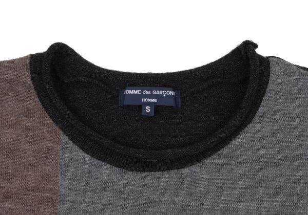 COMME des GARCONS HOMME Gray Color Block Knit Size S