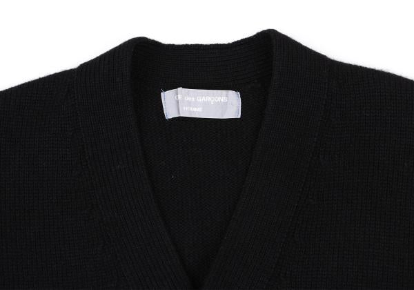 COMME des GARCONS HOMME Wool Blend Low Cardigan Black Size M
