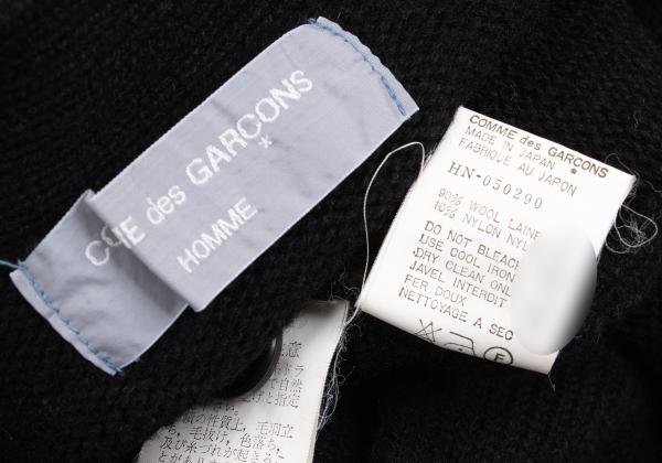 COMME des GARCONS HOMME Wool Blend Low Cardigan Black Size M