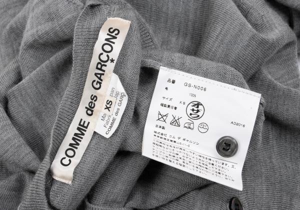 COMME des GARCONS Wool Crew Neck Knit Cardigan Size XS