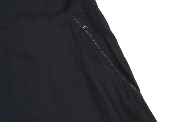 COMME des GARCONS Black Rayon White Stitch Midi Dress Size M