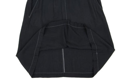COMME des GARCONS Black Rayon White Stitch Midi Dress Size M