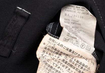 COMME des GARCONS Black Rayon White Stitch Midi Dress Size M
