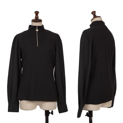 JUNIOR GAULTIER Half-Zip Mixed Sleeve L/S Tee Black Size 40