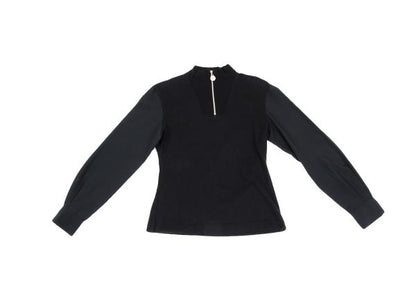 JUNIOR GAULTIER Half-Zip Mixed Sleeve L/S Tee Black Size 40