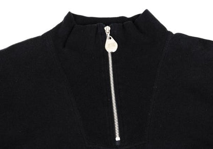 JUNIOR GAULTIER Half-Zip Mixed Sleeve L/S Tee Black Size 40
