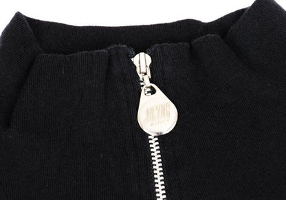 JUNIOR GAULTIER Half-Zip Mixed Sleeve L/S Tee Black Size 40