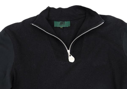 JUNIOR GAULTIER Half-Zip Mixed Sleeve L/S Tee Black Size 40