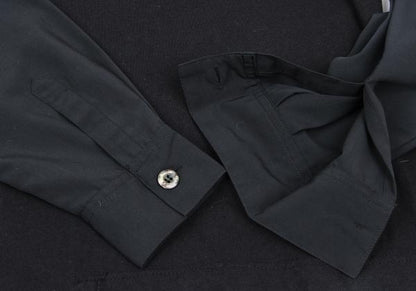 JUNIOR GAULTIER Half-Zip Mixed Sleeve L/S Tee Black Size 40