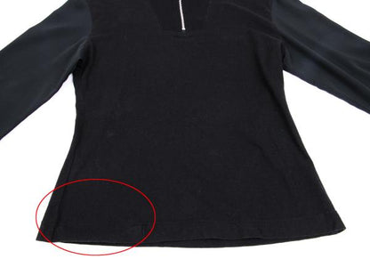 JUNIOR GAULTIER Half-Zip Mixed Sleeve L/S Tee Black Size 40