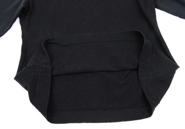 JUNIOR GAULTIER Half-Zip Mixed Sleeve L/S Tee Black Size 40