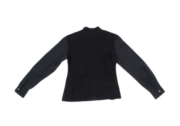 JUNIOR GAULTIER Half-Zip Mixed Sleeve L/S Tee Black Size 40