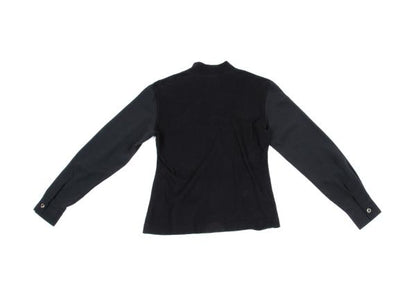 JUNIOR GAULTIER Half-Zip Mixed Sleeve L/S Tee Black Size 40