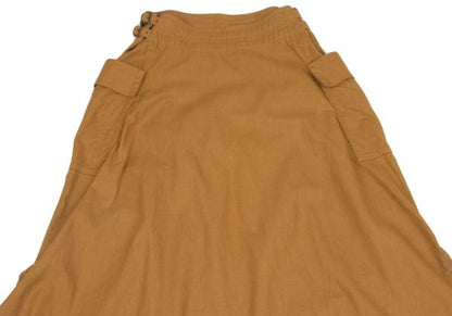 Y's Cotton Linen Side Belt Cargo Skirt Brown Size 2