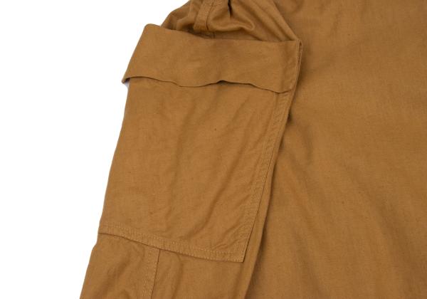 Y's Cotton Linen Side Belt Cargo Skirt Brown Size 2