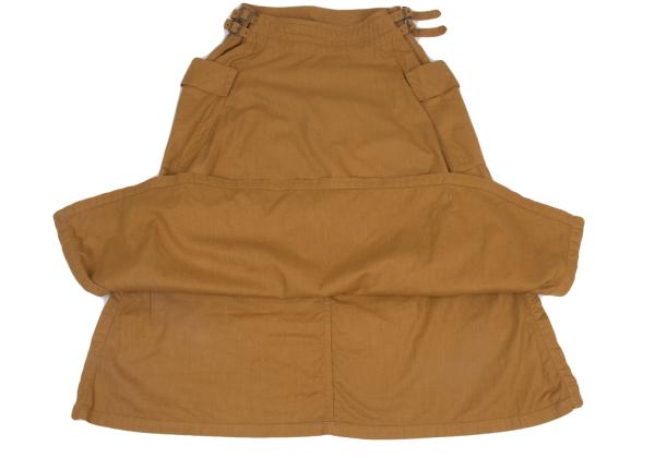 Y's Cotton Linen Side Belt Cargo Skirt Brown Size 2