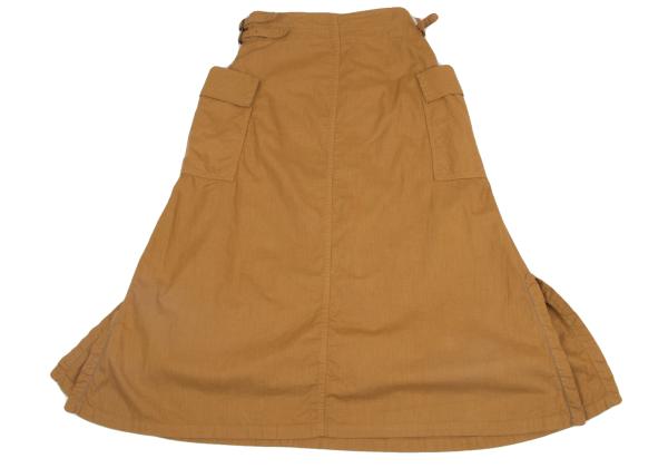 Y's Cotton Linen Side Belt Cargo Skirt Brown Size 2