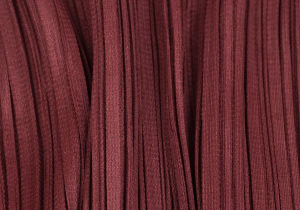 PLEATS PLEASE China Button Collarless Jacket Bordeaux Size 3