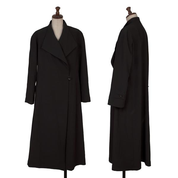 HIROKO KOSHINO pret a porter Wool Blend Coat Black Size 9