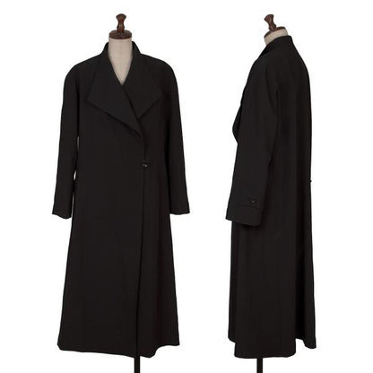 HIROKO KOSHINO pret a porter Wool Blend Coat Black Size 9