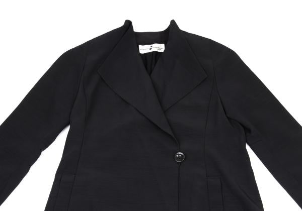 HIROKO KOSHINO pret a porter Wool Blend Coat Black Size 9