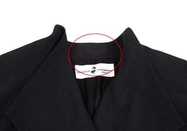HIROKO KOSHINO pret a porter Wool Blend Coat Black Size 9