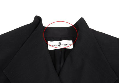 HIROKO KOSHINO pret a porter Wool Blend Coat Black Size 9