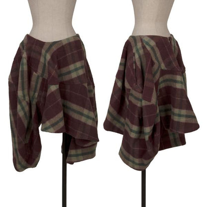 COMME des GARCONS Wool Check Skirt Sarouel Pants Red Size S