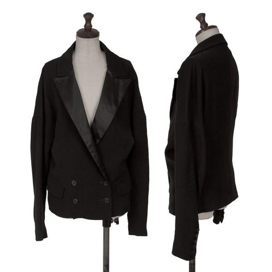 VIKTOR&ROLF Silk Collar Double-Breasted Jacket Black Size 38