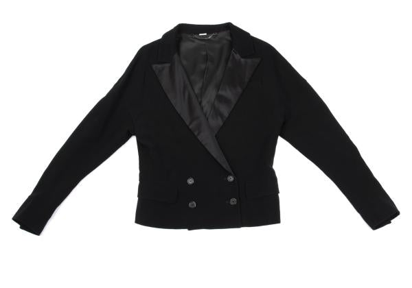 VIKTOR&ROLF Silk Collar Double-Breasted Jacket Black Size 38