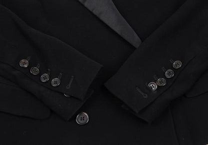 VIKTOR&ROLF Silk Collar Double-Breasted Jacket Black Size 38