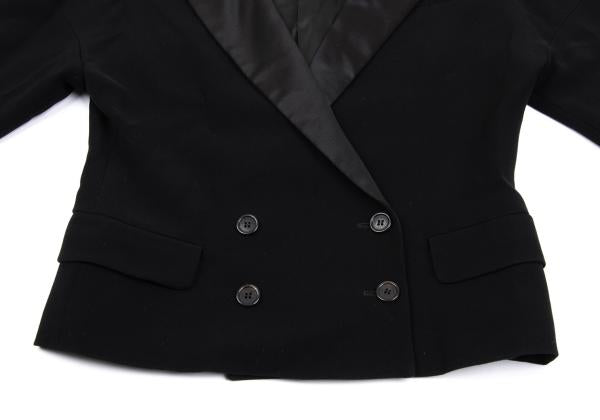 VIKTOR&ROLF Silk Collar Double-Breasted Jacket Black Size 38