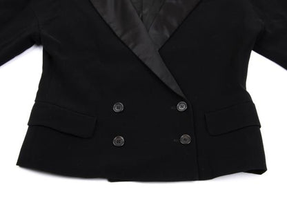 VIKTOR&ROLF Silk Collar Double-Breasted Jacket Black Size 38