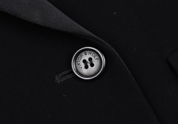 VIKTOR&ROLF Silk Collar Double-Breasted Jacket Black Size 38