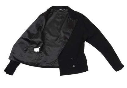 VIKTOR&ROLF Silk Collar Double-Breasted Jacket Black Size 38