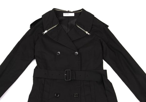 Hussein Chalayan Cotton Zip Detachable Coat Black Size 38