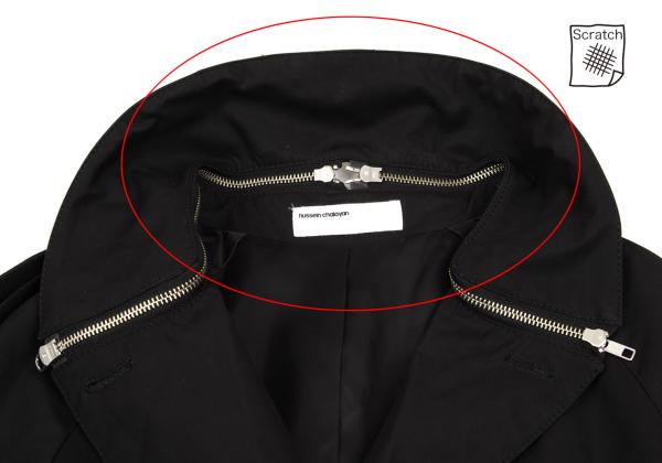 Hussein Chalayan Cotton Zip Detachable Coat Black Size 38