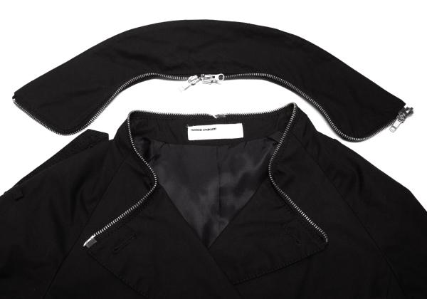 Hussein Chalayan Cotton Zip Detachable Coat Black Size 38