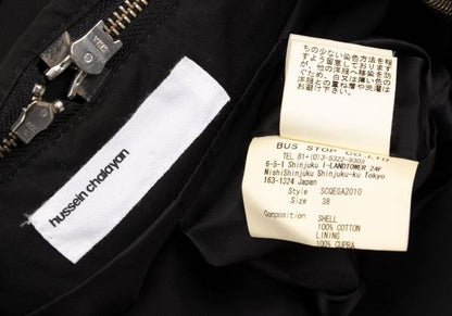 Hussein Chalayan Cotton Zip Detachable Coat Black Size 38